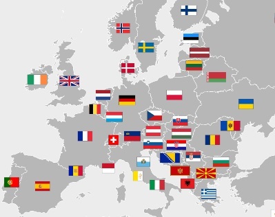 Europe flags